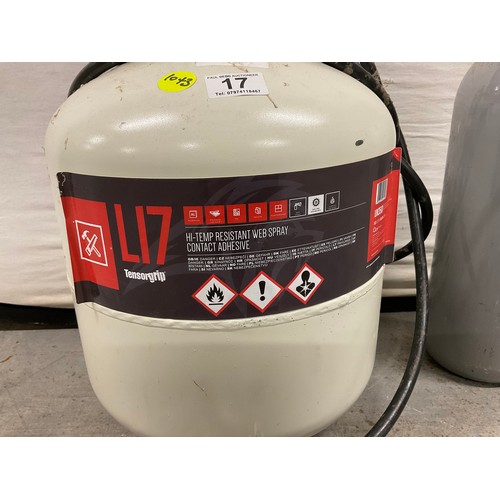 17 - L17 TENSOR GRIP HIGH TEMPERATURE COMMERCIAL FLOORING GLUE WITH CYLINDER AND GAS BOTTLE