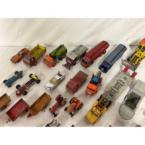 49 - CRATE OF PLAY WORN TOY VEHICLES - MOSTLY DINKYS