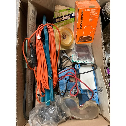 53 - FOUR BOXES OF HARDWARE AND TOOLS