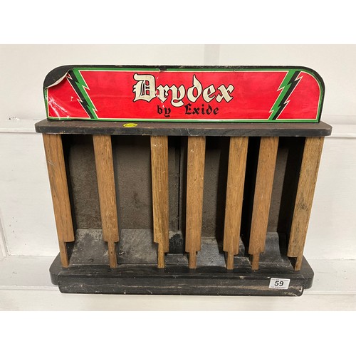 59 - VINTAGE DRYDEX BY EXIDE BATTERY SHOP DISPLAY CABINET