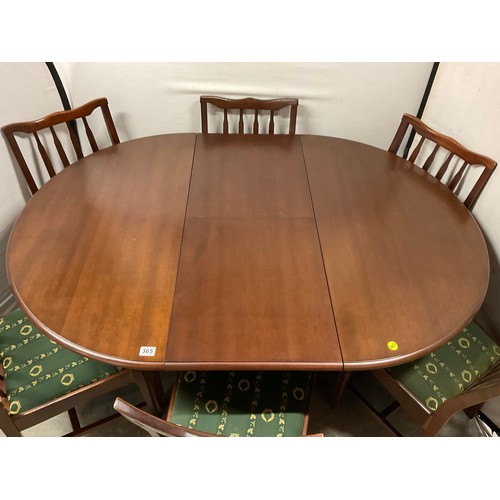 365 - STAG MAHOGANY EXTENDING DINING TABLE WITH SIX MATCHING DINING CHAIRS WITH UPHOLSTERED SEATS H29