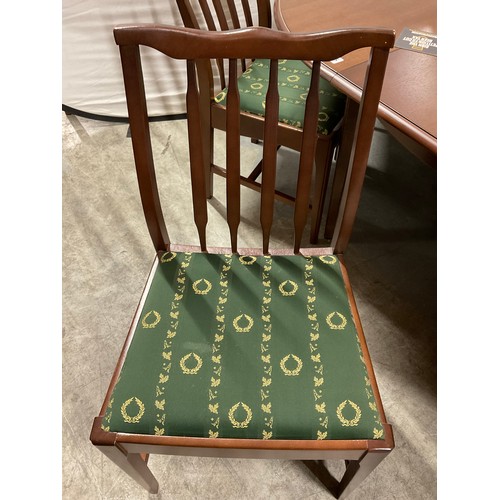 365 - STAG MAHOGANY EXTENDING DINING TABLE WITH SIX MATCHING DINING CHAIRS WITH UPHOLSTERED SEATS H29