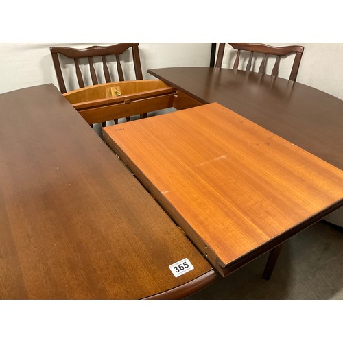 365 - STAG MAHOGANY EXTENDING DINING TABLE WITH SIX MATCHING DINING CHAIRS WITH UPHOLSTERED SEATS H29