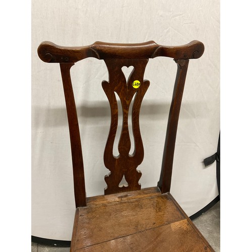 368 - EARLY GEORGIAN OAK HALL CHAIR