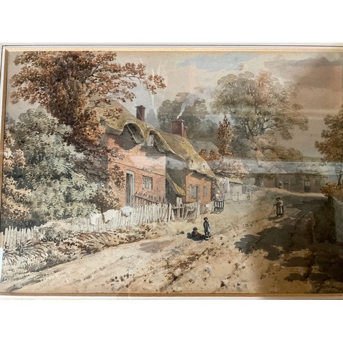 5 - MODERN FRAMED WATERCOLOUR OF COUNTRY COTTAGE  SCENE SIGNED TO  CORNER  20