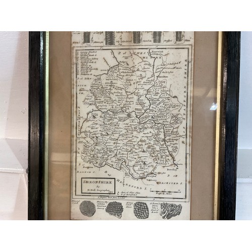 9 - OAK FRAMED EARLY SHROPSHIRE MAP 18