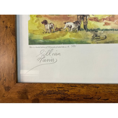 28 - A FRAMED LIMITED EDITION JILLION HARRIS HUNTING SCENE PICTURE NUMBER 791 TITLED EVERY ASPECT 23