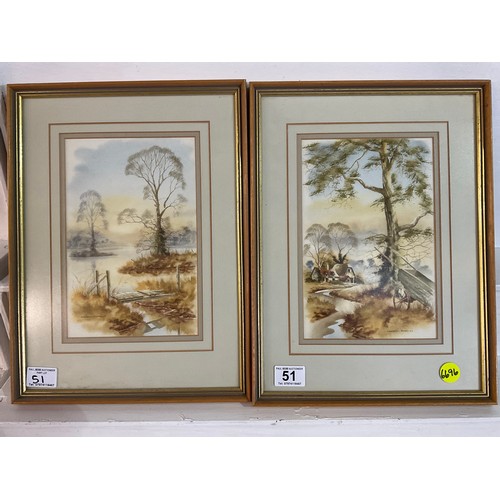 51 - A PAIR OD ANDREW FINEDLY FRAMED COUNTRY SCENE PICTURES
16