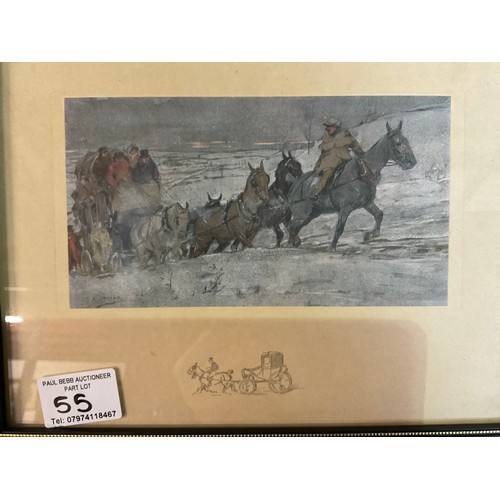 55 - A SET OF FOUR FRAMED HUNTING AND STAGE COACH SCENE GAMOUR PICTURES 11