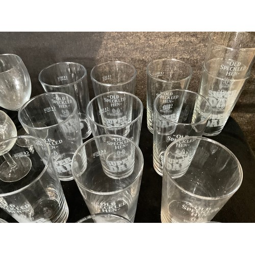 10 - CRATE AND TWO BOXES OF DRINKING GLASSES