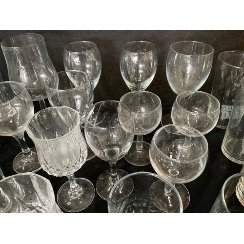 10 - CRATE AND TWO BOXES OF DRINKING GLASSES