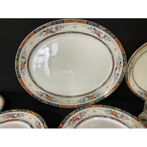 13 - VICTORIAN WHIELDONEWARE LARGE DINNER SERVICE TO INCLUDE TUREENES DINNER PLATED SIDE PLATES AND PLATT... 