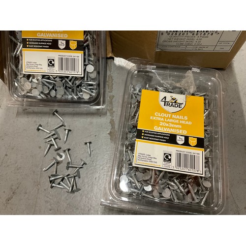 18 - SIX BOXES OF NEW GALVANISED EXTRA LARGE CLOUT NAILS