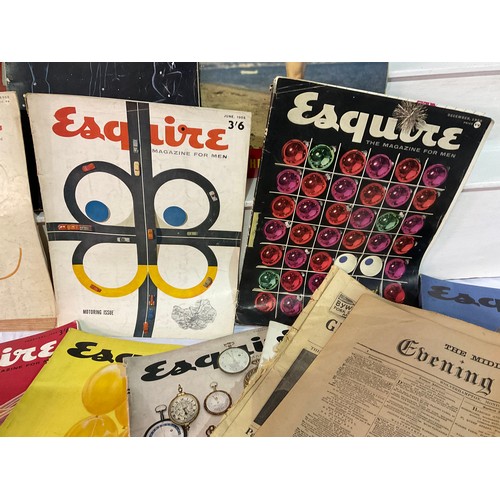 42 - A BOX OF VINTAGE ESQUIRE MAGAZINES FOR MEN AND PICTURE POST MAGAZINES