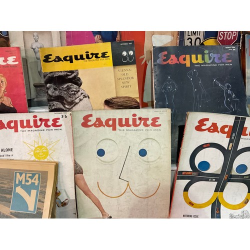 42 - A BOX OF VINTAGE ESQUIRE MAGAZINES FOR MEN AND PICTURE POST MAGAZINES