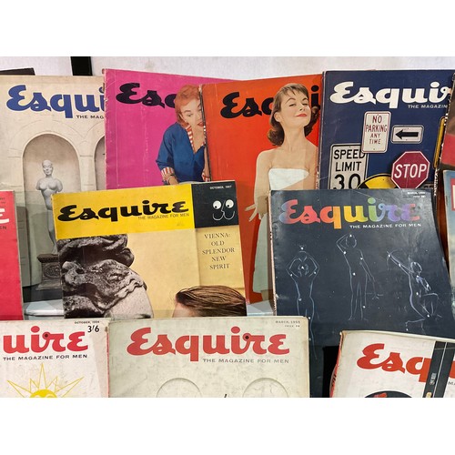 42 - A BOX OF VINTAGE ESQUIRE MAGAZINES FOR MEN AND PICTURE POST MAGAZINES