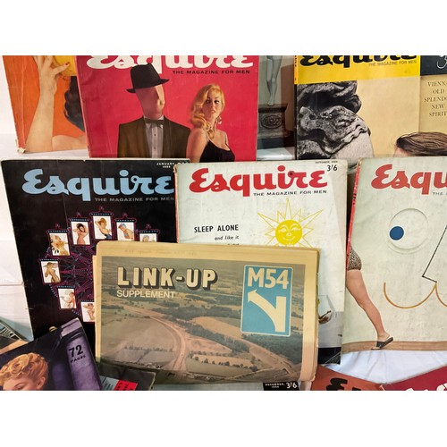 42 - A BOX OF VINTAGE ESQUIRE MAGAZINES FOR MEN AND PICTURE POST MAGAZINES