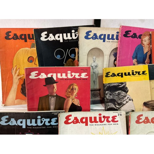 42 - A BOX OF VINTAGE ESQUIRE MAGAZINES FOR MEN AND PICTURE POST MAGAZINES