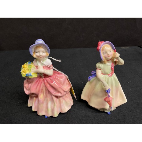 61 - ROYAL DOULTON CISSY HN1809, ROYAL DOULTON BABIE, GEOBOLS FIGURE A/F AN ITALIAN FIGURE AND ONE ANOTHE... 