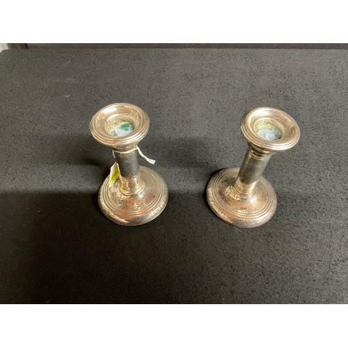 71 - HALLMARKED SILVER DWARF CANDLESTICKS H4