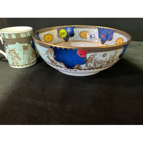 83 - ROYAL WORCESTER MILLENNIUM BOWL AND MATCHING TANKARD