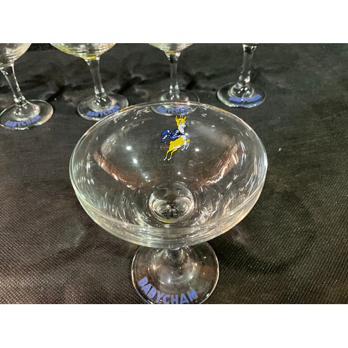 92 - SEVEN VINTAGE BABYCHAM GLASSES