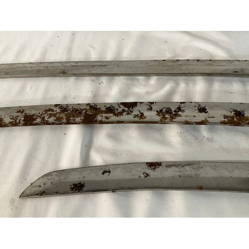 98 - THREE REPRODUCTION JAPANESE SWORDS