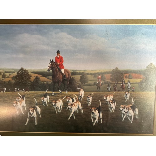 113 - SET OF FOUR JOHN BRIAN EVERSON COUNTRY SCENE PICTURES TO INCLUDE STAGECOACH, THE HUNT, SHIRE HORSES ... 