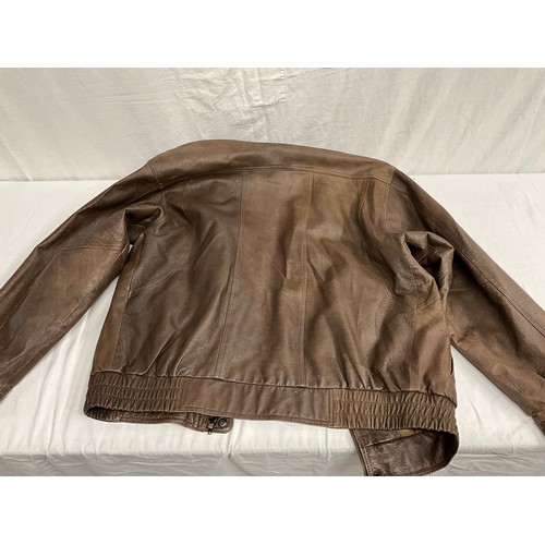 95 - WALLACE SACKS LEATHER FLYING JACKET - SIZE LARGE AND A WALLACE SACKS LEATHER JACKET