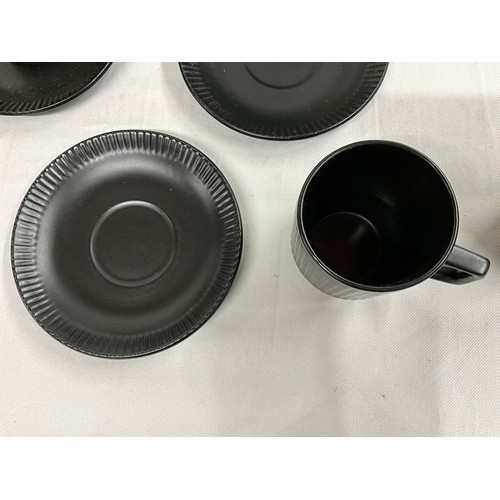 116 - BOX OF CHINA TO INCLUDE MODERN ST MICHAELS STANFORD DINNERWARE AND A RETRO BLACK COFFEE SET