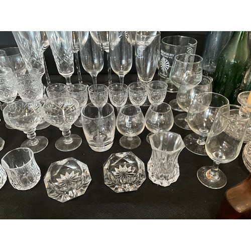 121 - TWO BOXES OF CUT GLASS DRINKING GLASSES ETC