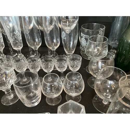 121 - TWO BOXES OF CUT GLASS DRINKING GLASSES ETC