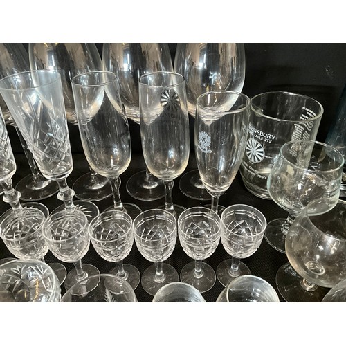 121 - TWO BOXES OF CUT GLASS DRINKING GLASSES ETC