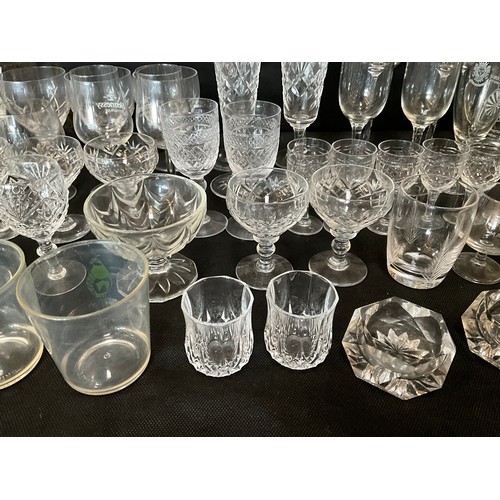 121 - TWO BOXES OF CUT GLASS DRINKING GLASSES ETC