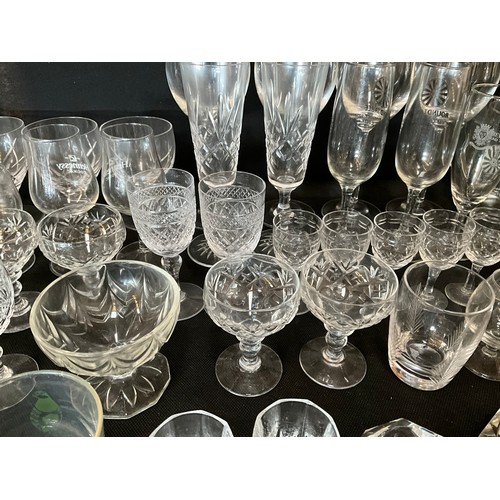 121 - TWO BOXES OF CUT GLASS DRINKING GLASSES ETC