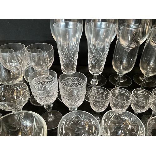 121 - TWO BOXES OF CUT GLASS DRINKING GLASSES ETC