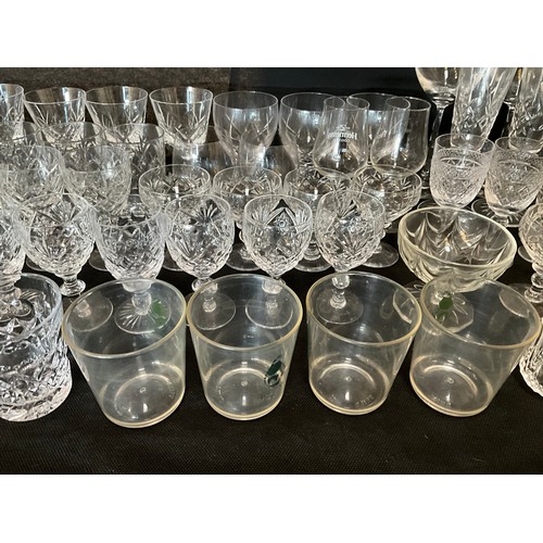 121 - TWO BOXES OF CUT GLASS DRINKING GLASSES ETC