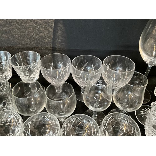 121 - TWO BOXES OF CUT GLASS DRINKING GLASSES ETC