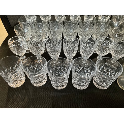 121 - TWO BOXES OF CUT GLASS DRINKING GLASSES ETC