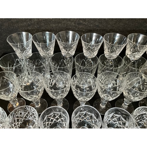 121 - TWO BOXES OF CUT GLASS DRINKING GLASSES ETC