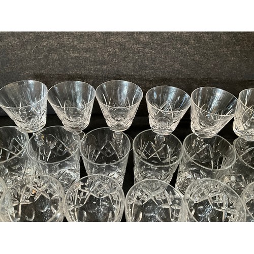 121 - TWO BOXES OF CUT GLASS DRINKING GLASSES ETC