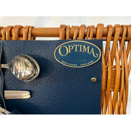 122 - OPTIMA PICNIC BASKET AND CONTENTS