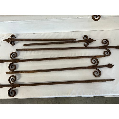 123 - QUANTITY OF EARLY CAST IRON DECORATIVE GARDEN STAKES