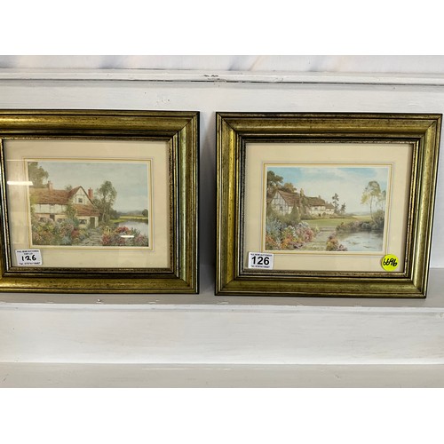 126 - PAIR OF MODERN FRAMED COUNTRY SCENE PRINTS 13” X 11”