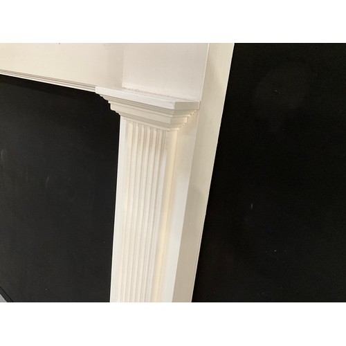 412 - WHITE PAINTED FIRE SURROUND H44” W54”