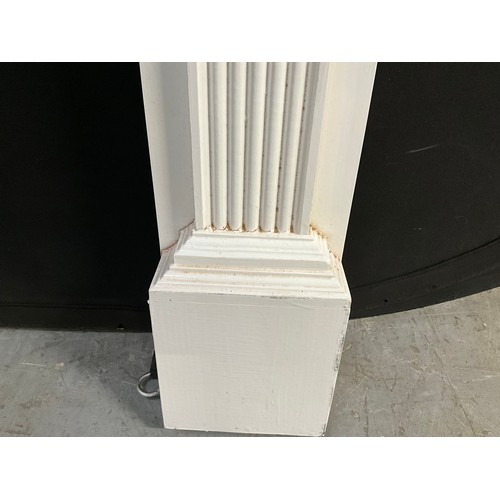 412 - WHITE PAINTED FIRE SURROUND H44” W54”