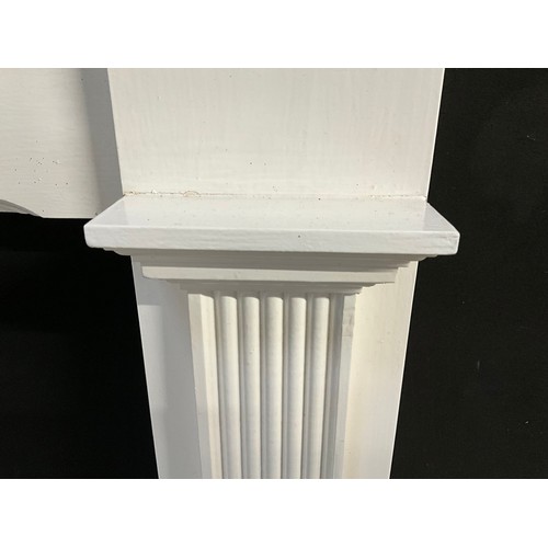 412 - WHITE PAINTED FIRE SURROUND H44” W54”