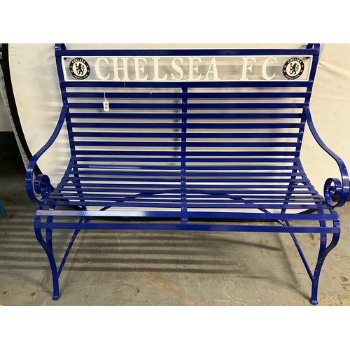 414 - HAND MADE CAST IRON POWDER COATED CHELSEA FC GARDEN BENCH