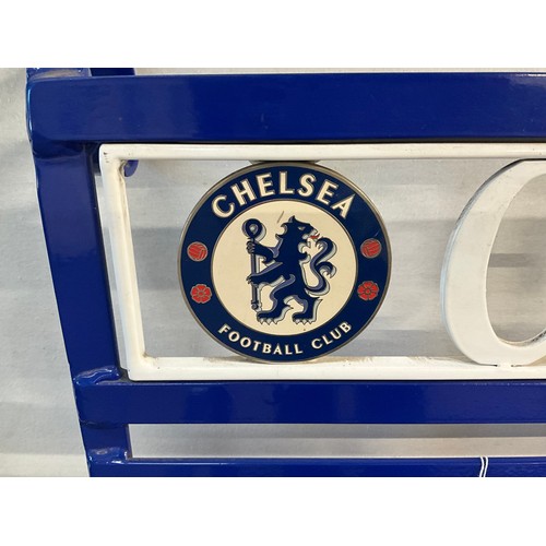 414 - HAND MADE CAST IRON POWDER COATED CHELSEA FC GARDEN BENCH