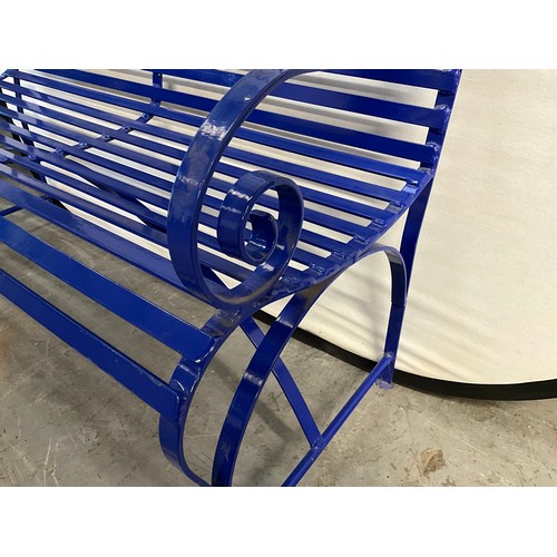 414 - HAND MADE CAST IRON POWDER COATED CHELSEA FC GARDEN BENCH